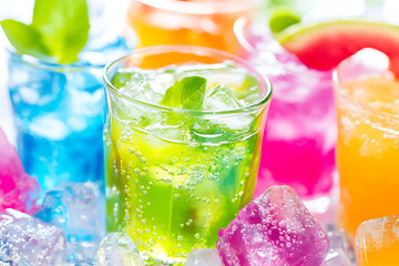 A vibrant assortment of metabolism-boosting drinks, featuring green tea, a refreshing watermelon smoothie, and a tropical pineapple shake. Perfect for promoting health and wellness.

