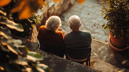 Elderly Couple Enjoying Peaceful Day in Urban Setting