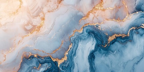 Naklejka premium Marble background showcases a stunning stone surface material with intricate texture and captivating book match pattern, perfect for adding elegance to any design project featuring marble.