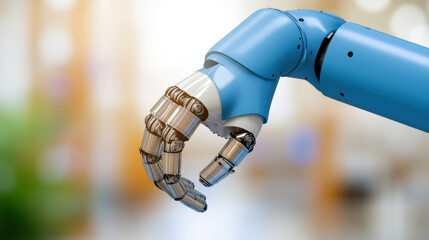 Oil Grease in Industrial Settings, An industrial robot arm featuring shiny, greased joints, ideal for showcasing advanced automation and robotics technology in various applications.