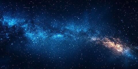 Fototapeta premium Star filled night sky against a deep, dark backdrop creates a beautiful, captivating scene, highlighting the shimmering stars in the vast, expansive darkness.