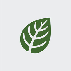 Minimalist leaf logo