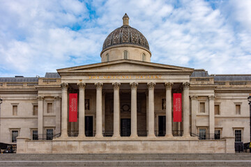 National Gallery on Trafalgar square in London, UK