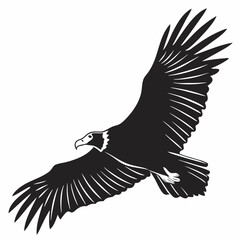 Turkey Vulture vector silhouette black design white background