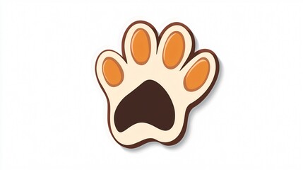 Obraz premium Cute Pet Paw Label Tag Vector Illustration