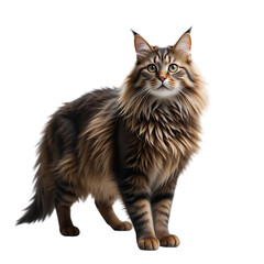 Majestic Longhair Cat Fluffy Fur Brown Tabby Pets Animals Wildlife