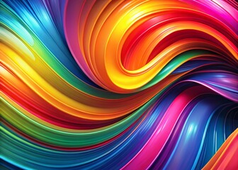 Obraz premium Vibrant Abstract Swirls: Colorful Curved Lines Background Stock Photo