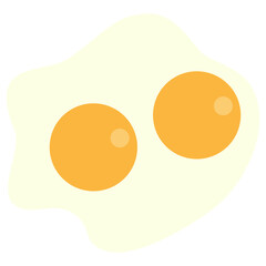 Fried egg in flat vector design. Flat Fried Egg.