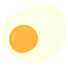 Fried egg in flat vector design. Flat Fried Egg.