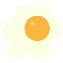 Fried egg in flat vector design. Flat Fried Egg.