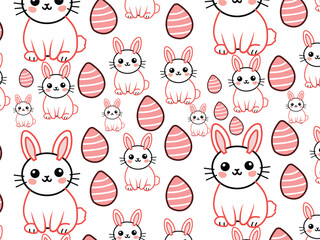 easter pattern with rabbits