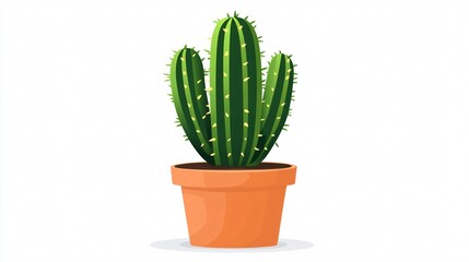 Stylish Potted Cactus Succulent Vector Illustration