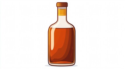 Rum Bottle Vector Icon Isolated on White Background for Design Projects