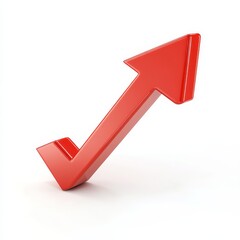Red Arrow Pointing Upward Representing Growth and Success Concept