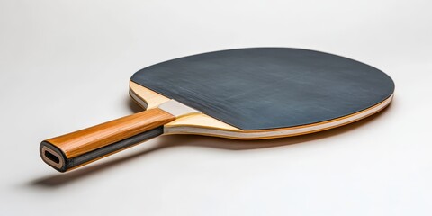 High quality photo of a table tennis racket isolated on a white background, showcasing the table tennis racket with clear reflection and vibrant details for an impressive visual appeal.