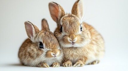 Obraz premium Two adorable rabbits close together