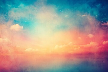 Vintage Abstract Gradient: Pink, Blue, Orange Swirl - Retro Art Photography