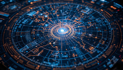 Ancient astronomy map transforms into a modern digital interface, showcasing constellation lines and holographic displays.