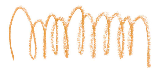 Orange pencil strokes isolated on transparent background