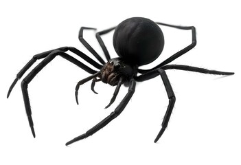 Obraz premium A large black spider with long, spindly legs against a white background
