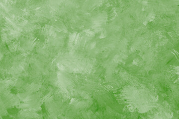 Painted green grungy background or texture, plaster, part of the wall, abstract wallpaper for design