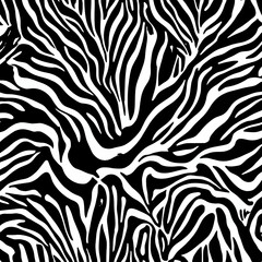 Zebra print pattern , with large irregular splotches of black and white