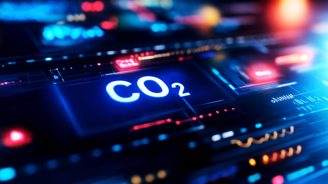 Analyzing co2 emissions impact on planet health global data visualization digital environment futuristic perspective sustainability insights