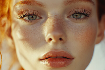 Fototapeta premium Close-up photo of beautiful woman