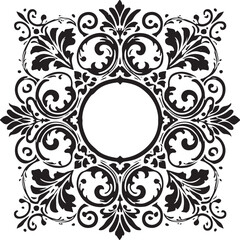 Ornamental Frame Silhouette Vector Icon Illustration

