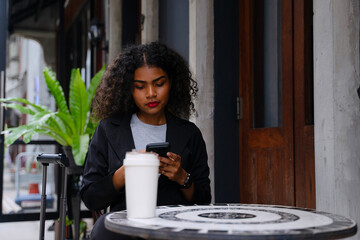 Young Business African woman travel for business.