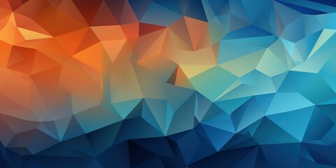 Obraz premium A colorful abstract background with blue and orange triangles