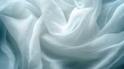 Obraz premium Elegant abstract soft fabric texture. Gentle material folds softly, airy feel. Delicate textile with ethereal quality, smoothness captivates. Ideal for backgrounds, art design, modern decor.