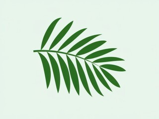 Naklejka premium Green Palm Leaf on Light Blue Background