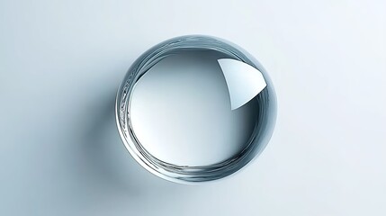 Obraz premium A top-down view of an eye-shaped lens on a white background, in a minimalist style, with soft lighting. 