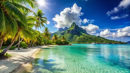Bora Bora Beach Paradise Panorama - Tropical Island Escape
