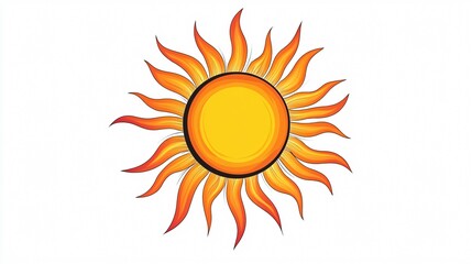 Bright Sun Icon Transparent Vector Isolated 2D Flare