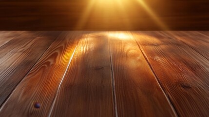 Obraz premium Wooden Surface with Warm Lighting. Generative AI