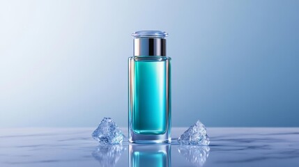 Luxury cosmetic bottle with crystal accents. Generative AI