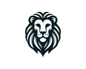 Lion Logo Design Vector Template. Lion Head Logo Icon Vector illustration. Black and white Lion head vector illustration.