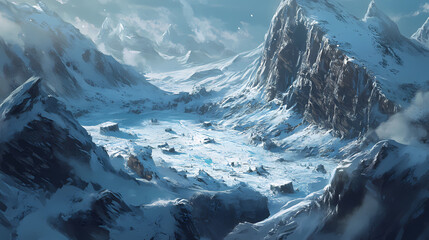 Dnd battlemap battlemap for frozen tundra. Frostfire. Illustration