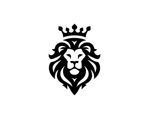Fototapeta premium King Lion logo design icon symbol vector illustration. 