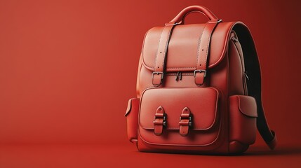 Elegant Red Leather Backpack: A Stylish Carry-All for Modern Adventures