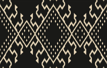 Geometric ethnic oriental ikat seamless pattern  color oriental. Aztec ornament print. Design for background ,curtain, carpet, wallpaper, clothing, wrapping, Batik, vector illustration.