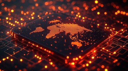 Global network connection on a microchip.