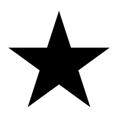 Star Icon Vector. Flat Black Icon Isolated on White Background.