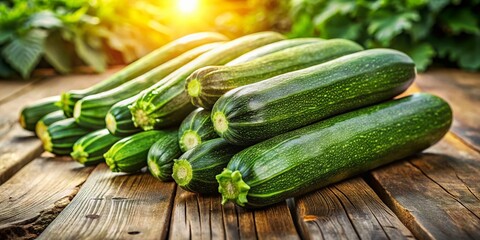 Fresh Zucchini on Wooden Table - Vibrant Food Photography
