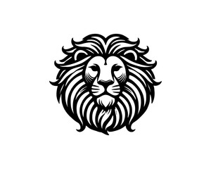 Lion head logo, lion head icon, lion face logo. Simple silhouette. Flat style. Logo design template. Vector illustration. Animal logotype concept.