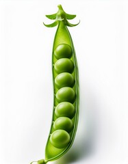 Close up of peas on a white background