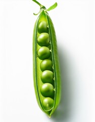 Closeup peas in a white background 