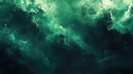 Obraz premium Moody abstract green storm clouds create a dramatic atmosphere. Mysterious clouds fill the sky with texture. Ideal for weather themes, atmospheric illustrations, and textured backgrounds.